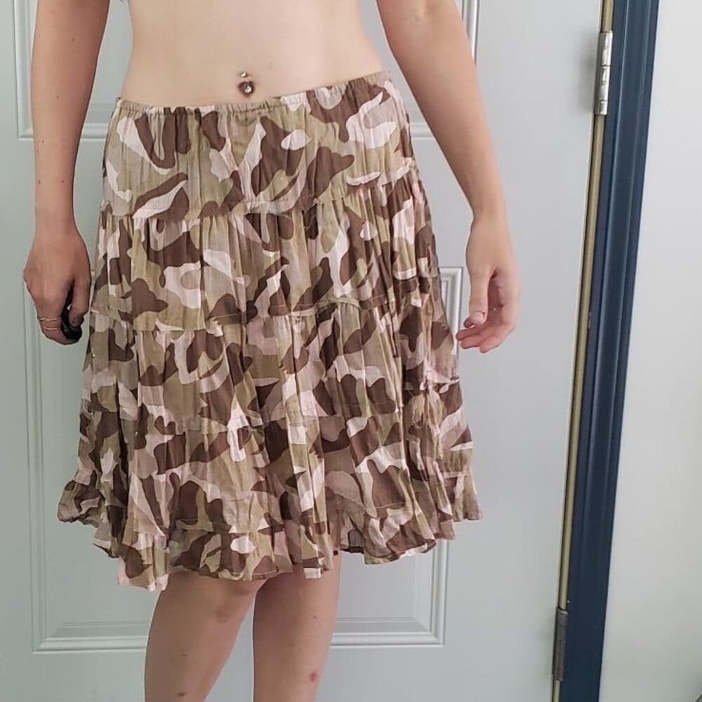 Y2K Deadstock Brown‎ and Pink Camo Skirt